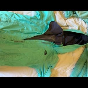 Light blue/mint Northface rain jacket